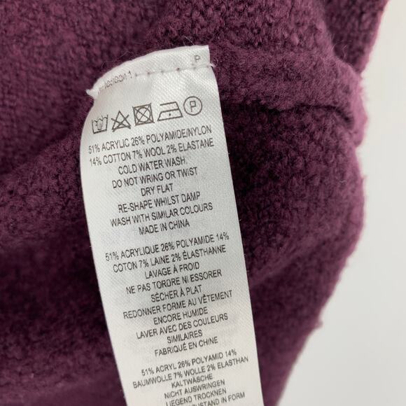 French Connection Oversized Sweater Seamed Front Womens Size L Purple Burgundy - Picture 6 of 6